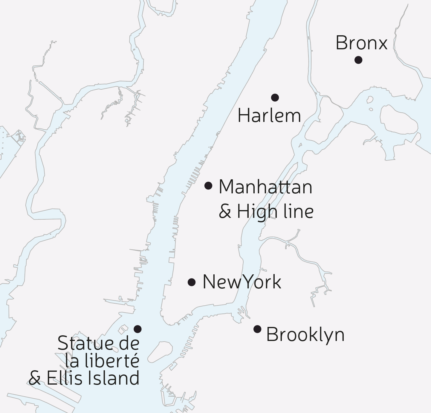 carte voyage en avion à New York à la découverte des sites incontournables